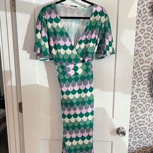 Mermaid scale wrap dress
